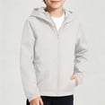 thumbnail image 6 of Hduncf 2PC Kids Rain Jacket Youth Waterproof Hooded Raincoats for Boys Fashion Girls Lightweight Windbreaker Fall Kid Clothes White 5-6Years, 6 of 8