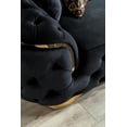 thumbnail image 6 of Elegant Black Velvet Sofa & Loveseat, 6 of 10