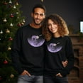 thumbnail image 2 of EcoLoom Sloth Sleeps On The Moon Midweight Crewneck Sweatshirt Black-S, 2 of 4