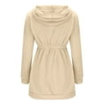 thumbnail image 5 of Brglopf Women's Casual Long Sleeve Sweatshirt Hooded Solid Color Loose Elastic Waist Blouse Pullover Tops with Pocket, 5 of 7