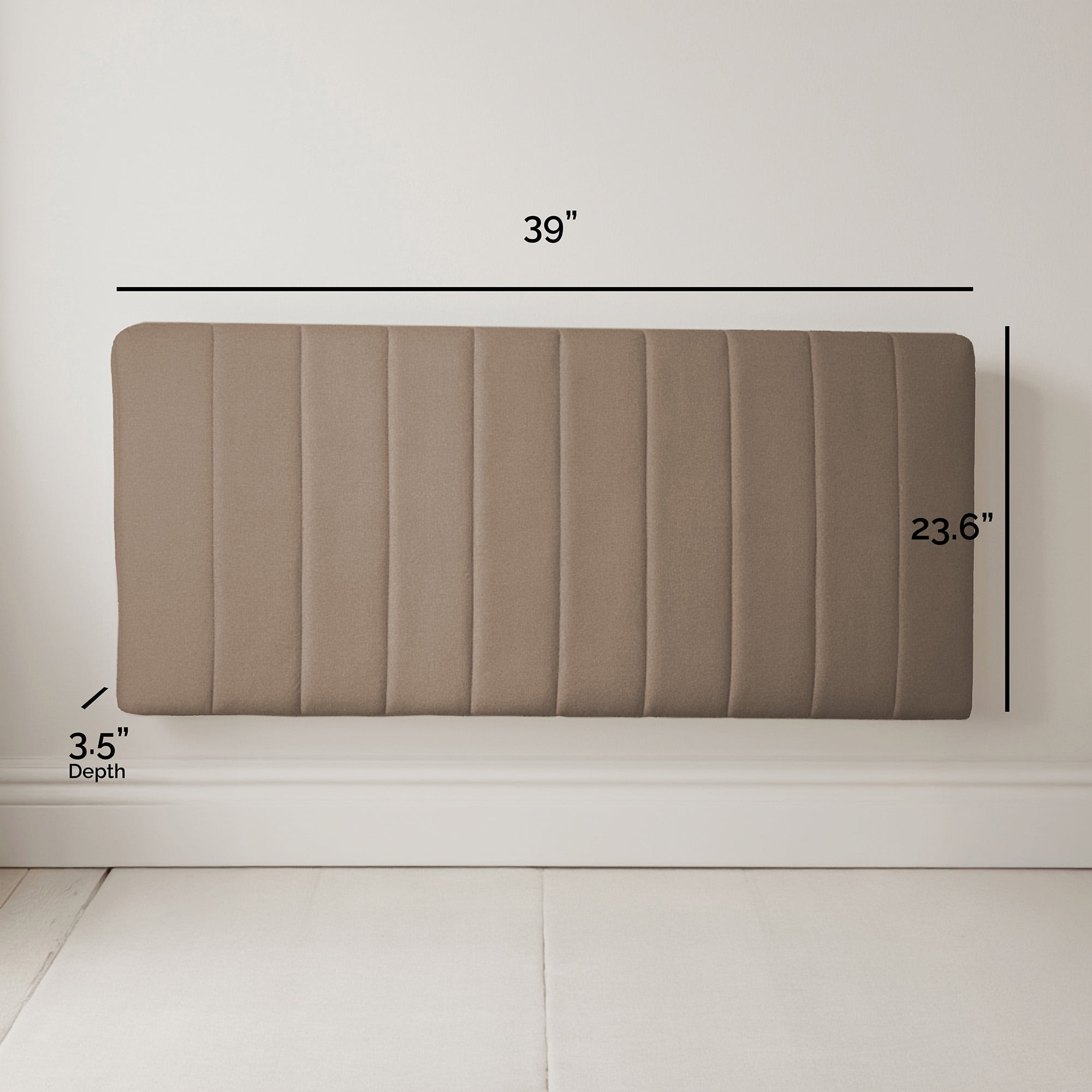 Lammlaoe Twin Headboard, Upholstered Wall Mounted, Peel and Stick Installation, Sound Reducing 3D Panel Design, Easy Assembly, Mocha