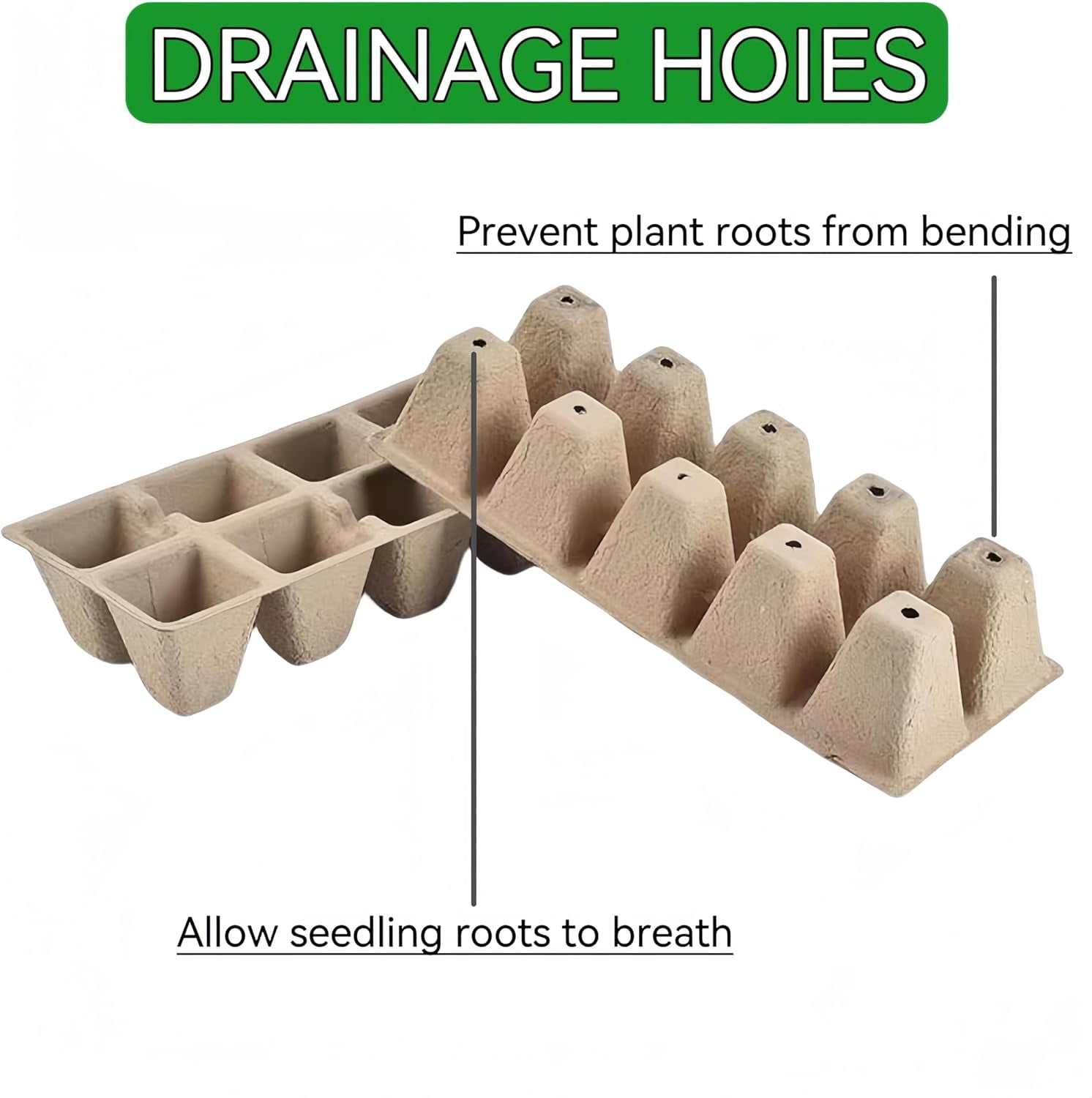 240 Cells Seed Starter Tray 24 Packs Biodegradable Peat Pots Germination Trays Organic Starting kit with Labels 2 Transplant Tools