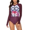 thumbnail image 1 of Soidarity Traje de baño de manga larga para mujer, accesorios de ropa, traje de surf Universal con cremallera frontal y protección contra sarpullidos Traje de baño tipo 4 L Soidarity OD029926-04, 1 of 6
