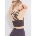 thumbnail image 3 of Strappy Crisscross Back Padded Wirefree Yoga Activewear Sports Bras Top for Women, Ash, Small, 3 of 5