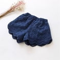 thumbnail image 4 of Girls Eyelet Lace Shorts Elastic Waist Scallop Hem Lightweight Casual Shorts for Summer Beach Vacation Daily Wear & Family Gathering Outfits Blue 100, 4 of 5