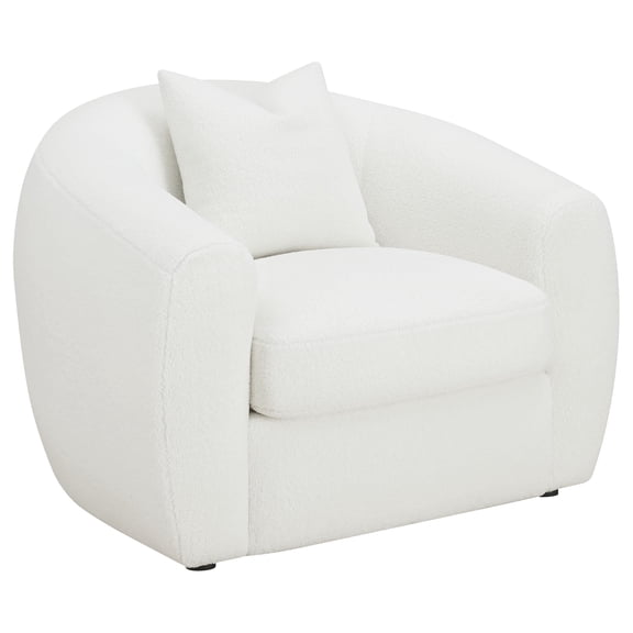 Isabella Faux Sheepskin Upholstered Accent Chair Ivory