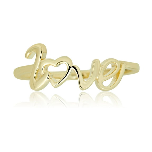 AVORA 10K Yellow Gold "Love" Fashion Ring - Size 6.5