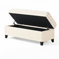 thumbnail image 5 of GDF Studio Heathbrooke Contemporary Tufted Storage Ottoman, Beige and Dark Brown, 5 of 6
