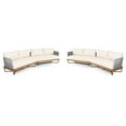 thumbnail image 3 of Christopher Knight Home 4-Piece Outdoor Sofa Set with Rope Woven Sides, 8-Seat Sectional with Cushions, Beige+Gray, 3 of 12