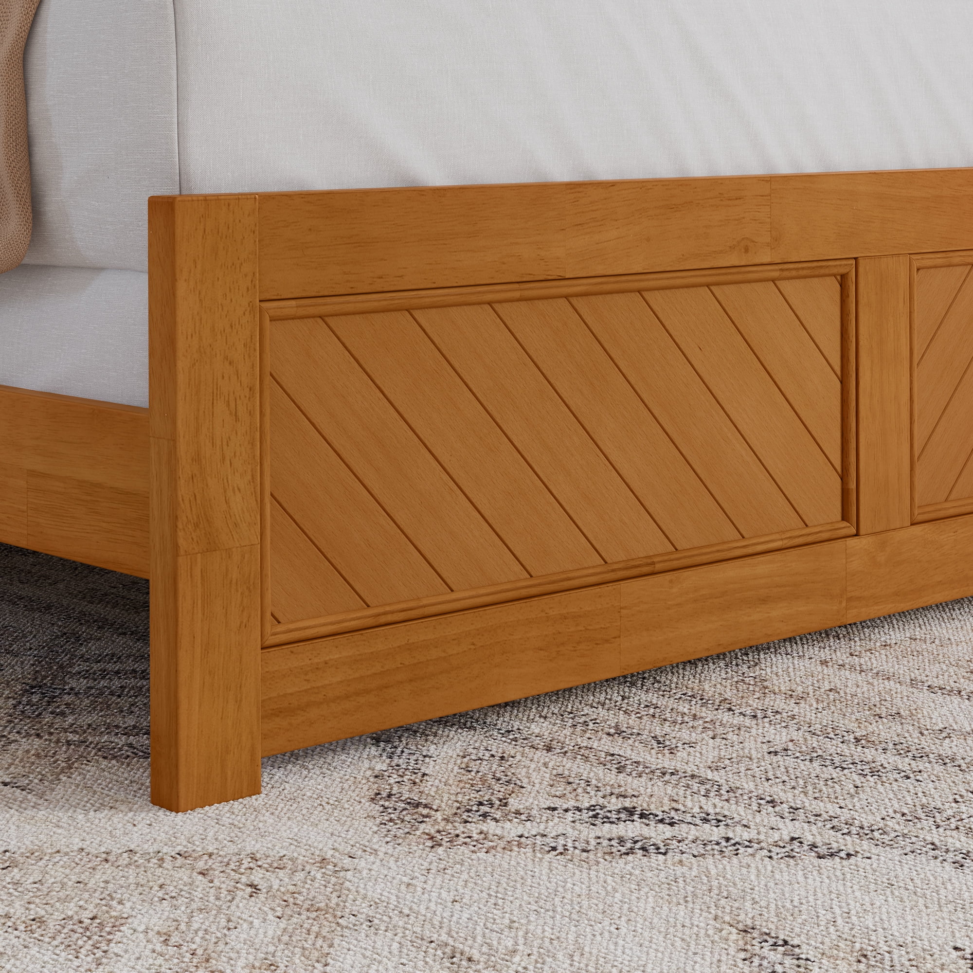 AFI Canyon Light Toffee Solid Wood Foundation Bed Frame with Matching Footboard, King