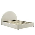thumbnail image 5 of Pemberly Row Performance Velvet Arched Round Queen Platform Bed in Alabaster, 5 of 9