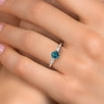 thumbnail image 4 of Gem Stone King 10K Two Tone Gold London Blue Topaz and Lab Grown Diamond Engagement Ring for Women | 1.40 Cttw | Round 6MM | Gemstone November Birthstone | Size 8, 4 of 6