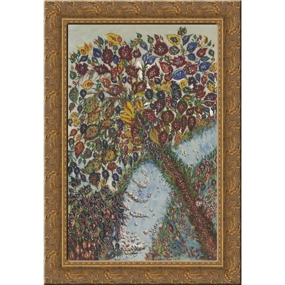 Tree or Paradise 24x18 Gold Ornate Wood Framed Canvas Art by Seraphine Louis