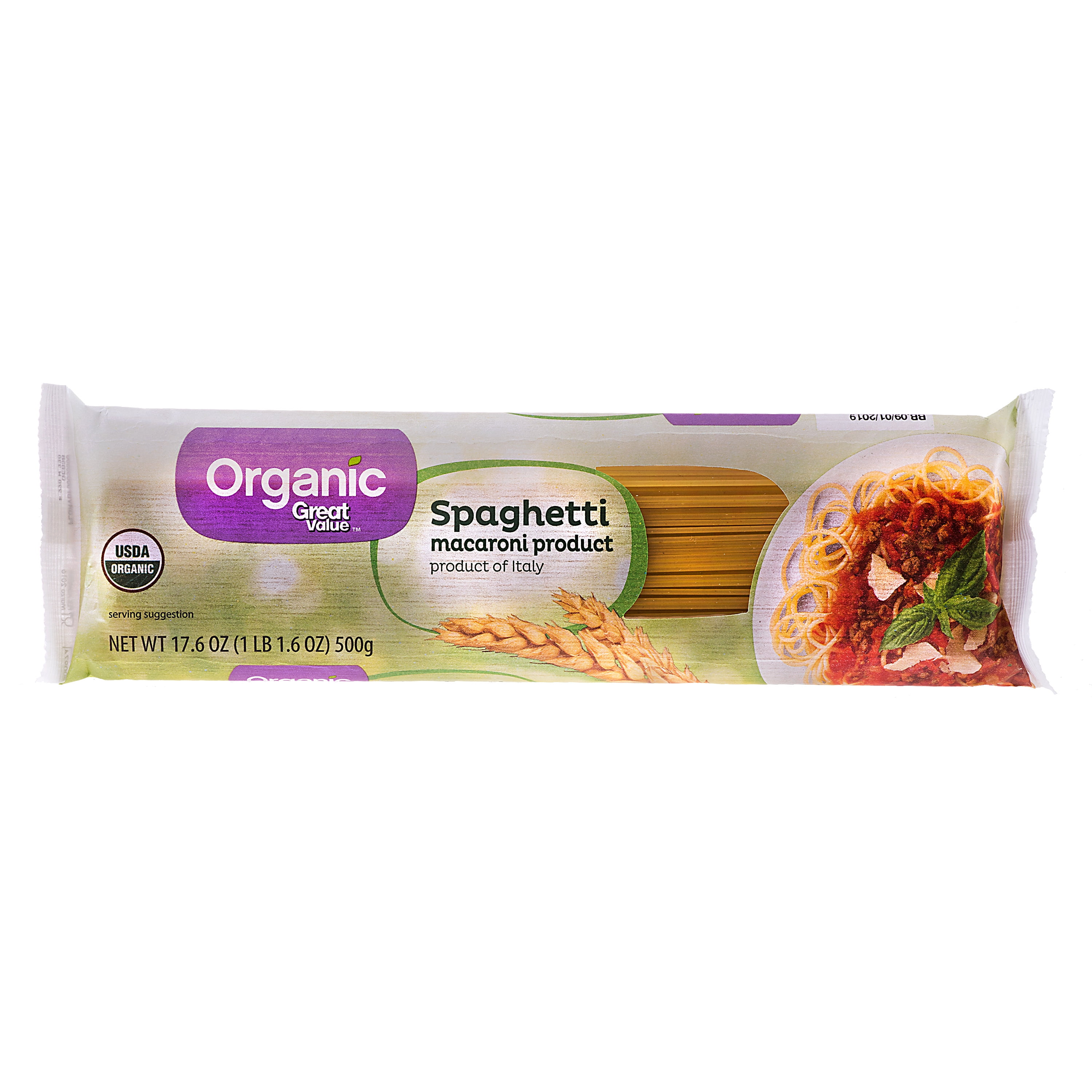 Great Value Organic Spaghetti, 17.6 oz