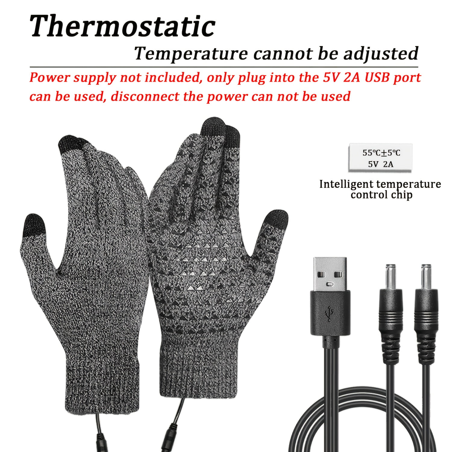 KELI Smart Heated Gloves – 3-Level Warming, USB Rechargeable, Touchscreen Compatible – Windproof & Waterproof for Skiing, Motorcycle Riding & Outdoor Work (Men & Women)