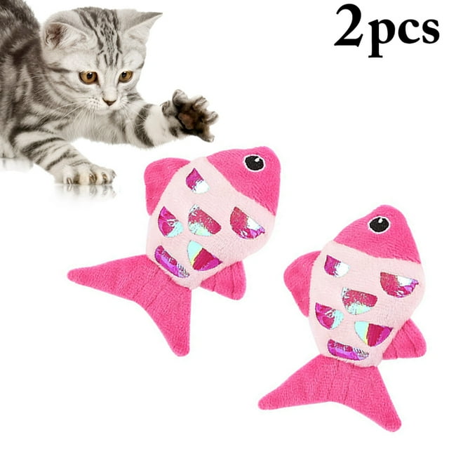 2 Pcs Poissons Catnip Toys Jouets en Peluche Doux pour Chat Jouets pour Chat Jouets à Mâcher pour Chaton pour Chat