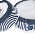 thumbnail image 4 of 7.5" Vibrant Unique Paw Patch Stripe Nautical Blue Large Pet Bowl, 4 of 8