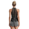 thumbnail image 2 of iiniim Women Shiny Latin Dance Leotard Fringe Salsa Tango Flapper Dress Cha Cha Cocktail Tassel Dress Black L, 2 of 7