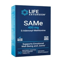 Life Extension SAMe 400 mg Enteric-Coated S-Adenosyl-Methionine Mood Support, Liver Health & Healthy Joint Function Support Supplement - Non-GMO, Gluten Free - 30 Enteric-Coated Vegetarian Tablets