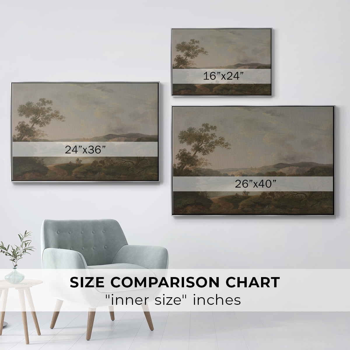 Vintage Landscape-XXVII By Wexford Home Framed in Silver Wood Gallery Wrapped Canvas 17 in. x 25 in.
