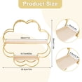 thumbnail image 2 of Wall Mounted Floating Shelves, 2 Tier Metal Wood Wall Shelf, Gold Flower Framed Wall Shelves for Living Room, Bathroom, Kitchen, Bedroom, Office Decor, 2 of 8