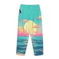 thumbnail image 5 of Balery Retro Palm Beach Sunset print Women's Pajama Pants,Ultra Lightweight Pjs,Lounge Pant-Large, 5 of 9