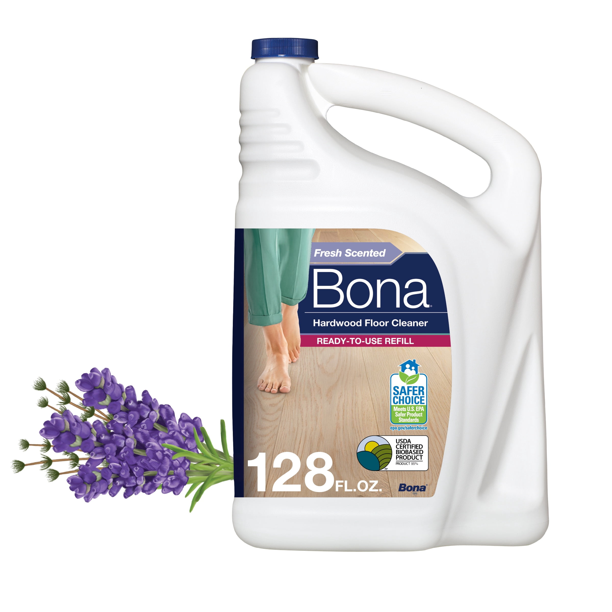 Bona Spray Mop + Hardwood Floor Cleaner, Lavender Scented, 128oz