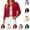 Red, variant on OIOLOYJM Cardigan Sweaters for Women Cropped Crew Neck Button Down Open Front Knit Long Sleeve Blouse Lightweight Slim Fit Stylish Comfortable Sweater Red M