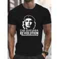 thumbnail image 1 of T-Shirt Graphique Che Guevara Revolution pour Hommes - 100 % Coton Léger Imprimé Révolutionnaire Cubain avec Visage Che Guevara & Icône, 1 of 5