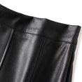 thumbnail image 4 of Women's Elegant High Waist A-Line PU Faux Leather Pleated Midi Long Skirt Tea Length Vintage Modern Fit Below the Knee Women Skirt Basic Spring Temperament Long Skirt, Medium, 4 of 5