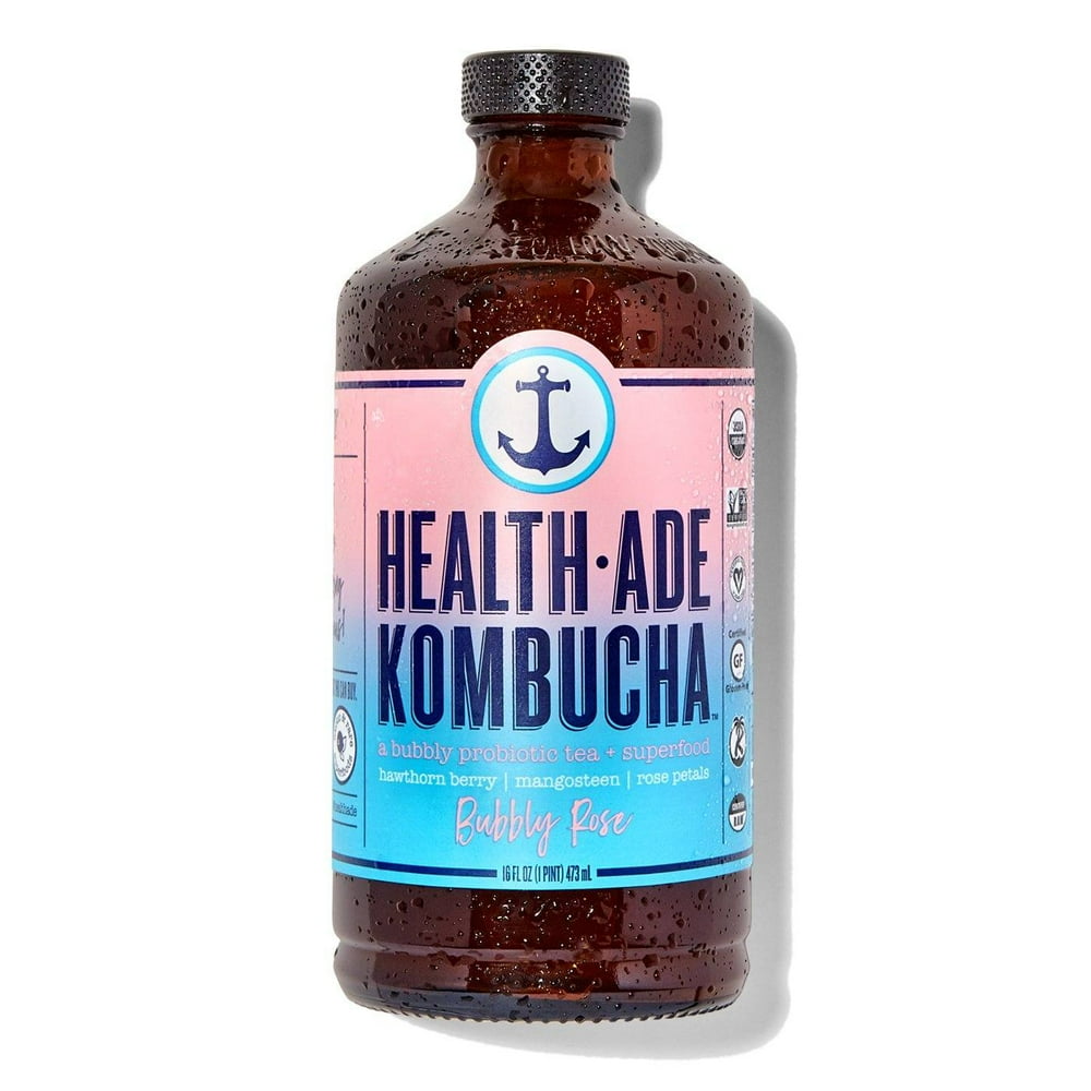 HealthAde Kombucha, Bubbly Rose 12 Pack