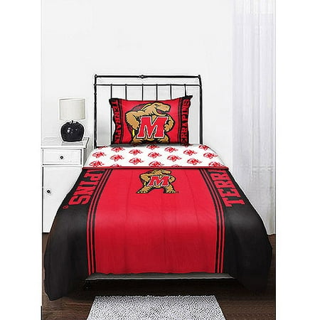 NCAA Mascot Bedding Comforter Set with Sheets, Maryland Terrapins