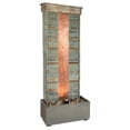 thumbnail image 1 of Sunnydaze 48"H Electric Natural Slate with Copper Accents Rippled Column Outdoor Water Fountain with LED Spotlight, 1 of 10