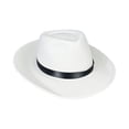 thumbnail image 3 of CUZIBR Adult Classic Fedora Hat With Satin Ribbon Band Wide Brim Hat Cosplay Halloween Dress Up Headwear, 3 of 3