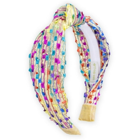 FROG SAC Confetti Knotted Headband for Girls Knot Hair Bands for Kids Cute Fashion Fabric Head Band