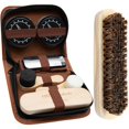 thumbnail image 1 of Kit de betún para zapatos MARZ de 7 piezas portátil con cepillo de crin de caballo, 1 of 7