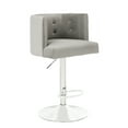 thumbnail image 6 of SAFAVIEH Couture Zayna Square Adjustable Mid Back Bar Stool, Light Gray, 6 of 12