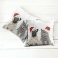 thumbnail image 6 of Ambesonne Pug Throw Pillow Cover 2 Pack, Christmas Themed Dog Photo, 20", Grey Cream Red, 6 of 7