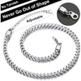 thumbnail image 5 of ChainsHouse Women Men's Stainless Steel Necklace 6mm Flat Franco Chain Link Jewelry Gift, 26 inch, 5 of 8