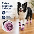 thumbnail image 4 of QZGZDS Dog Socks 4 Pack for Dogs, Anti-Slip Dog Shoes with Grippers, Adjustable Reflective Dog Booties Pink, 4 of 7