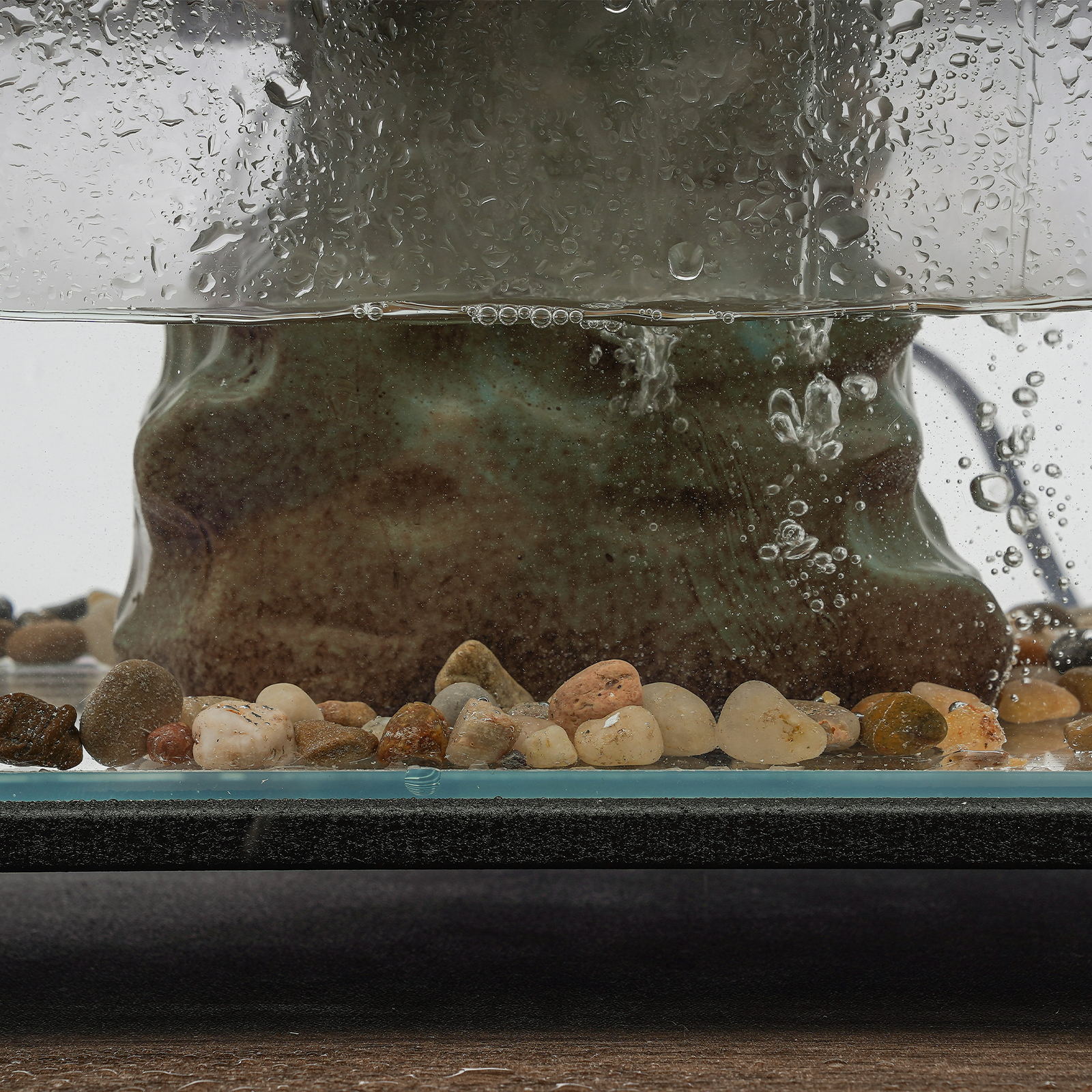 Wuzstar Tabletop Eco Fish Tank Indoor Water Fountains with Fake Plants Decor