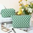 thumbnail image 3 of 2 Pieces Travel Makeup Bag,Checkered Cosmetic Bag Makeup Organizer Case for Women,Small Toiletry Bag Skincare Pouch for Toiletries Accessories, 3 of 9