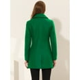 thumbnail image 4 of INSPIRE CHIC Manteau d'Hiver Élégant pour Femme à Revers Cranté, Boutonné, à Simple Boutonnage, Vert Foncé, TG, 4 of 5