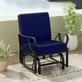 thumbnail image 1 of Gymax Patio Glider Chair Single Outdoor Rocking Chair w/ Seat & Back Cushions Navy, 1 of 9