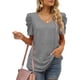 thumbnail image 3 of Camisa de verano para mujer,Camisa informal para mujer V Camisa informal de manga corta para mujer Rendimiento lleno de energía, 3 of 6