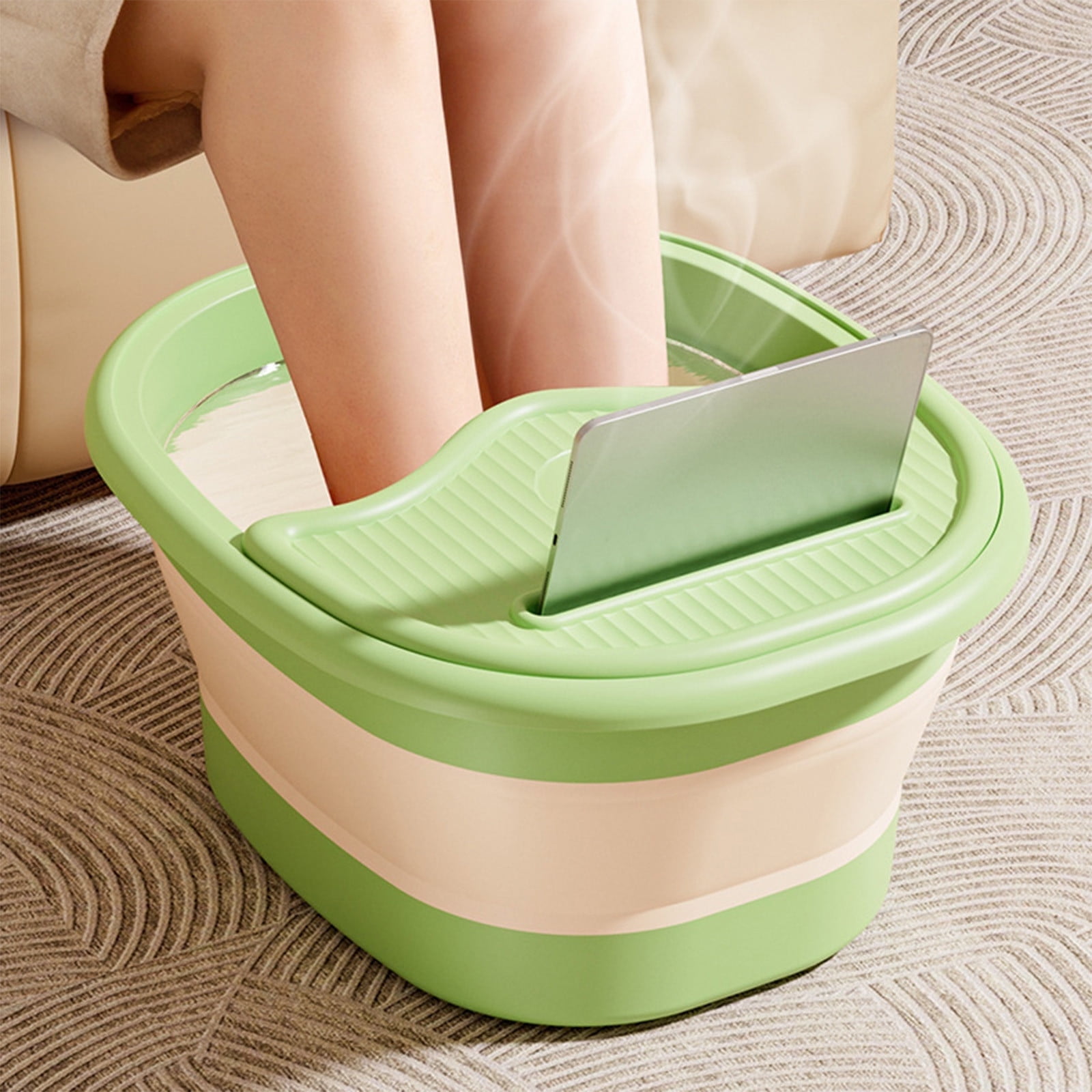 Foldable Foot Bath Bucket - With Handle & Lid, Portable Spa Bucket with Massage Acupoints, Ideal for Winter Foot Soaking & Home Relaxation