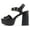Black PU, variant on Women Block Chunky Stacked High Heels Sandals Open Toe Platform Ankle Strap Band OPTIONS-S Black PU 8.5