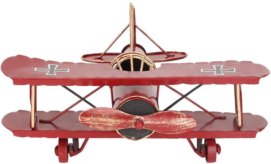 Handmade fer métal vintage Biplane 8 in long environ 20.32 cm 