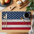thumbnail image 2 of Independence Day Placemats Set of 2, American Flag Wood Grain Non-Slip Place Mats Washable Table Mats for Kitchen Dining Table Decorations Indoor/Outdoor, 2 of 9