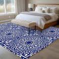 thumbnail image 4 of 8'x10' Area Rugs, Navy Blue Indoor Outdoor Area Rug for Living Room Bedroom, Traditional Tribal Abstract Geometric Art Washable Bathroom Rugs Kitchen Floor Carpet Mats Home Decor Aesthetic, 4 of 8